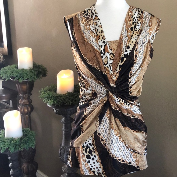 Cache Tops - Cache Leopard Print Equestrian Top